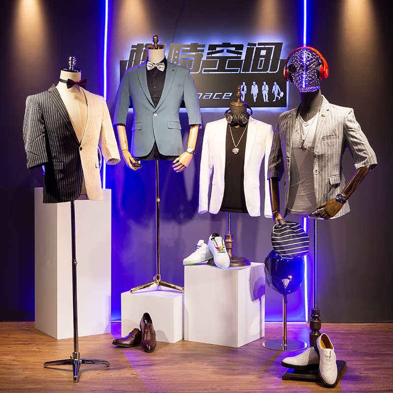 New models Props Men's Clothing Shop Half Body Men's Shop Windows Display Hanger Men's Clothing Korean Version Clothing Models Racks