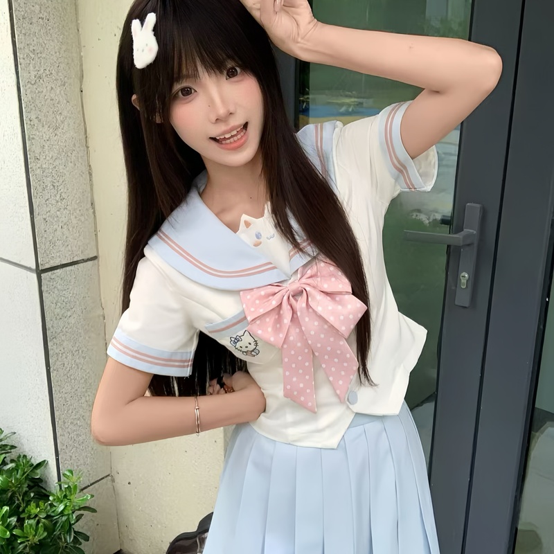 【Zhishanxia】Original Jk Uniform by Haishanmiao, Sweet and Cute Japanese-Style Sailor Suit Set with a Cinched Waist for Kindergarten