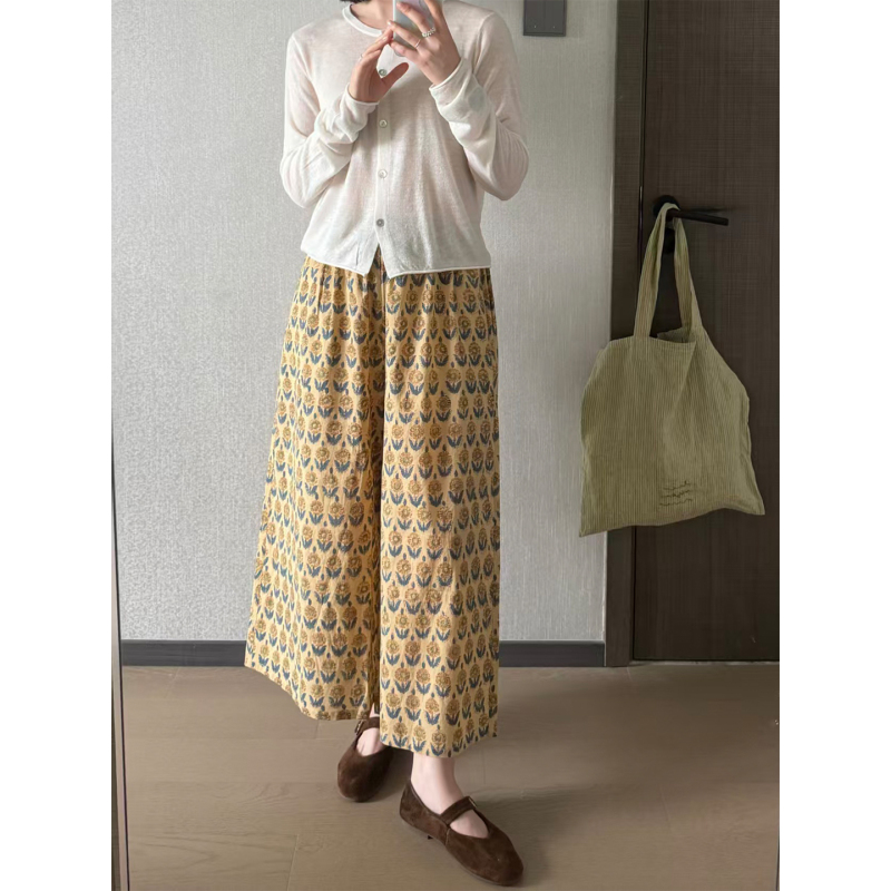 [in Stock, Shipped Within 48 Hours] Indian Handmade Printed Elastic Waist Culottes, Available in Multiple Colors