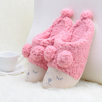 Winter cotton slippers for women cute cartoon couple indoor ground home board plush slippers non-slip warm cotton slippers for men
