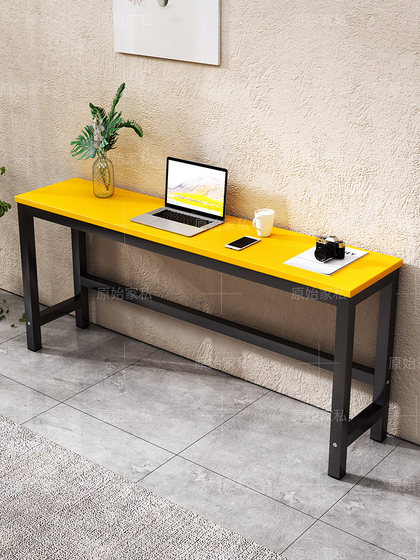 定制简易长方形靠墙长桌子工作台家用书桌卧室长条桌阳台窄电脑桌