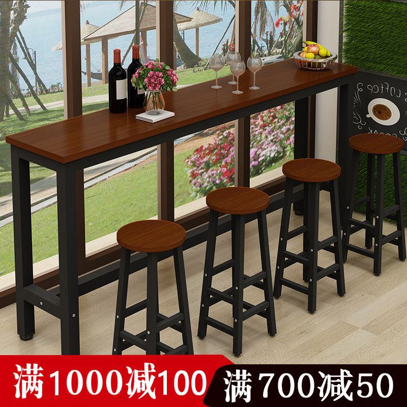 Wall bar table simple household living room modern long table milk tea shop high table negotiation coffee table bar table