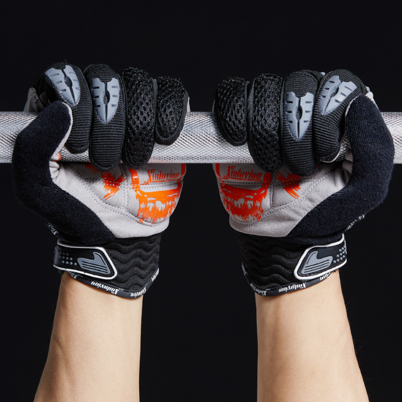 Single rod pull-up gloves for men and women full finger fitness exercise equipment training protection dumbbells Non-slip breathable winter