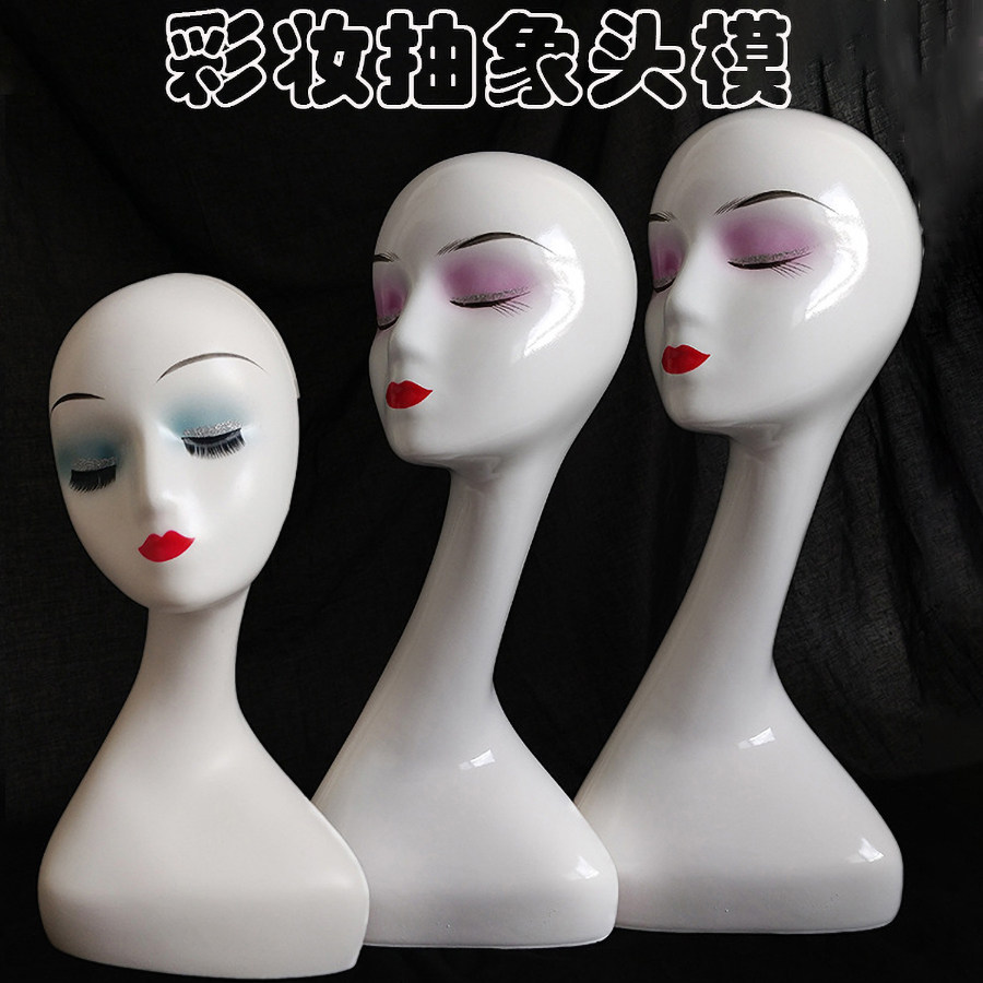 Color makeup female dummy head model wig model head mold shop window display model props wig hat headscarf