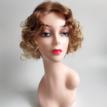 Speed selling through Europe and America Fashion mixed colour bursting high temperature silk large wave with long curly hair wig ladies headgear