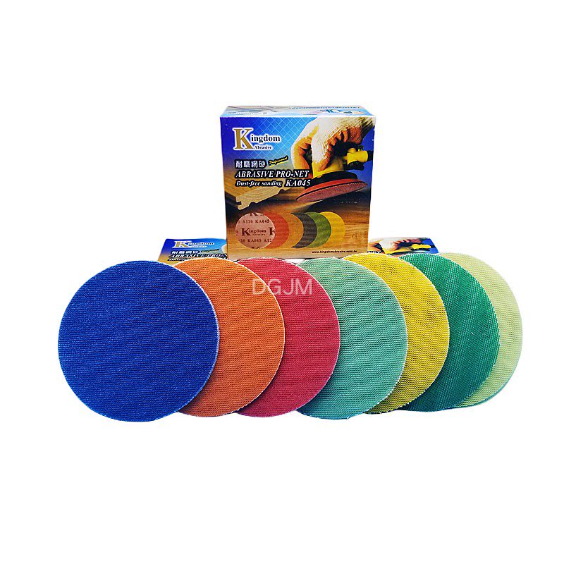 5 inch KA045 car grinding dust-free disc sandpaper grid sandpaper grid cloth to prevent jam Kingdom mesh sandcloth planting