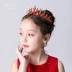 Trẻ em Vương miện Mũ đỏ Cô gái tóc Phụ kiện Công chúa Crystal Crown Hoa Cô gái Băng Lãng mạn Sinh nhật Hosting Hiệu suất Phụ kiện tóc