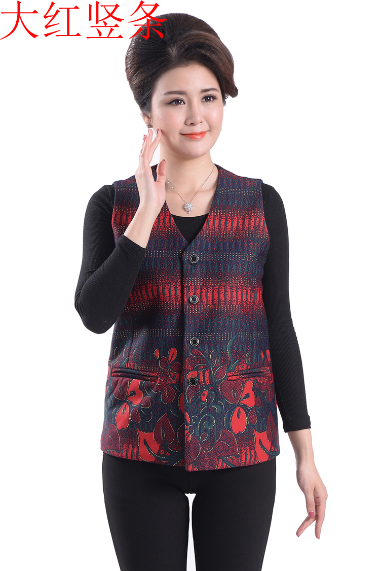 Phụ nữ trung niên của mùa xuân và mùa thu vest áo khoác mẹ nạp vest của phụ nữ mới bà già mỏng vest vest áo nữ trung niên