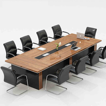 Office furniture full-panel large conference table modern minimalist meeting negotiation table and chair combination training computer desk