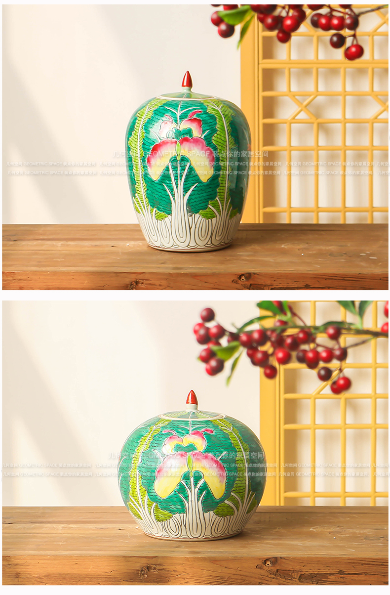 New Chinese style pastel cabbage butterfly ceramic pot place to live in the sitting room porch decoration study housewarming gift