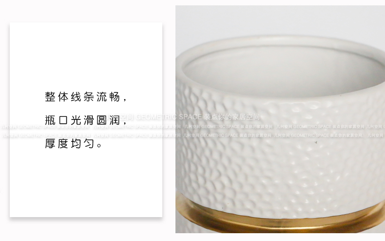 Nordic ins Jin Bianshu waist white ceramic vases, furnishing articles light creative example room key-2 luxury wine household decorations