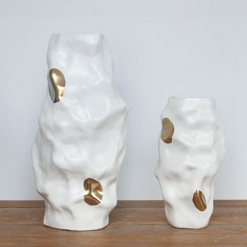 Scandinavian modernism plait wrinkle contracted household ceramic vase porch TV ark, creative flower, adornment is placed