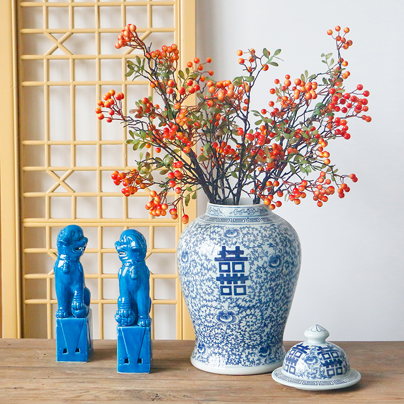 Chinese antique ceramics general happy character canister to storage tank home sitting room porch ark adornment ornament