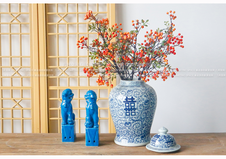 Chinese antique ceramics general happy character canister to storage tank home sitting room porch ark adornment ornament