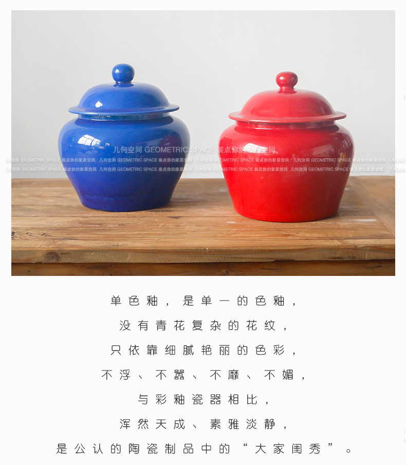 Modern Chinese style high temperature glaze ceramic wine storage tank with cover the jar to the sitting room porch home furnishing articles