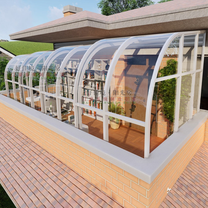 Mobile greenhouse Custom Villa Balcony Garden Glass House Folding Telescopic Terrace Swimming Pool Lid Top Sun Shelter