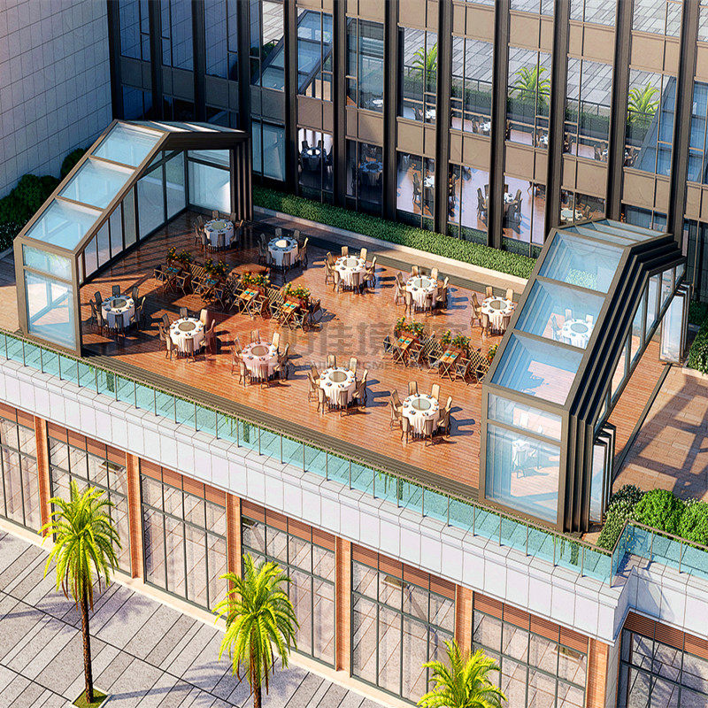 Removable telescopic greenhouse aluminum alloy thermal insulation shading shed cover top intelligent electric sealing terrace balcony custom-made