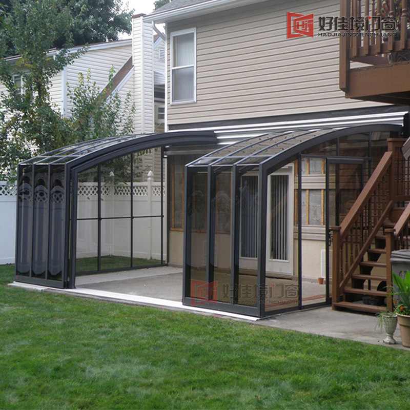 Mobile greenhouse Villa Balcony Sunny Shed Aluminum Alloy Glass House Folding Electric Telescopic Terrace Terrace