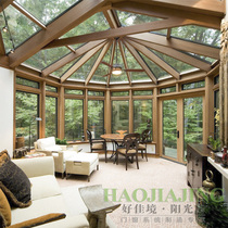 Villa Central European Style Garden Aluminum Bag Wood Yang Light Room Triple Glass Broken Bridge Aluminum Doors And Windows Seal Balcony Villa Custom