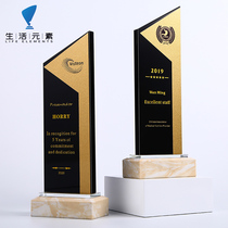 Trophy custom crystal trophy custom license card production excellent staff award honor card souvenir lettering