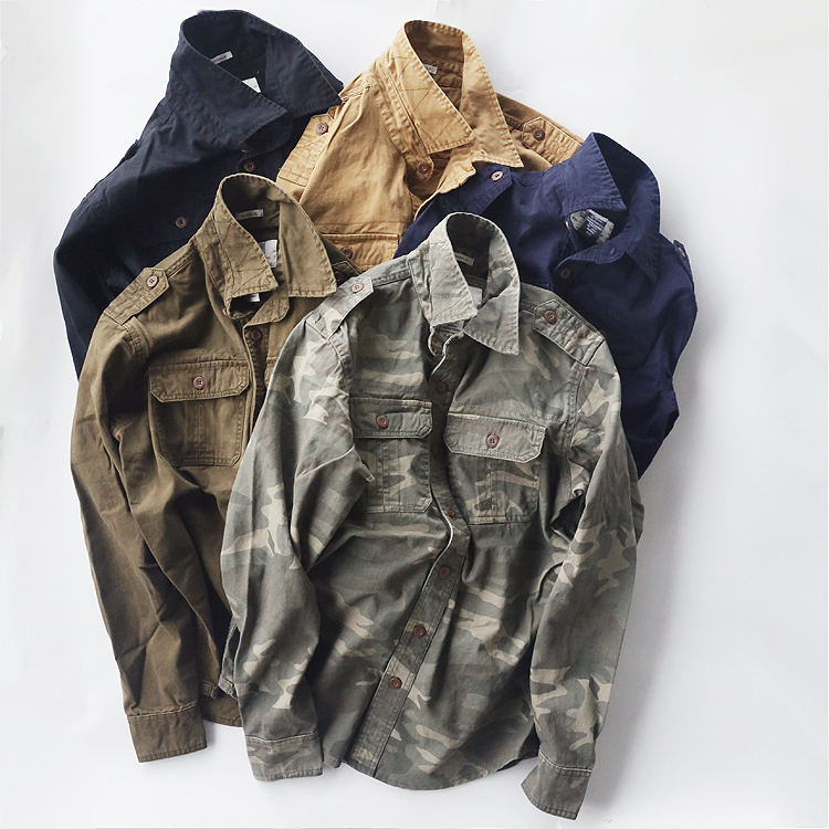 Plus Size American Casual Heavy-Duty Canvas Pure Cotton Workwear Jacket with Multiple Pockets Men's Washed Shirt Jacket