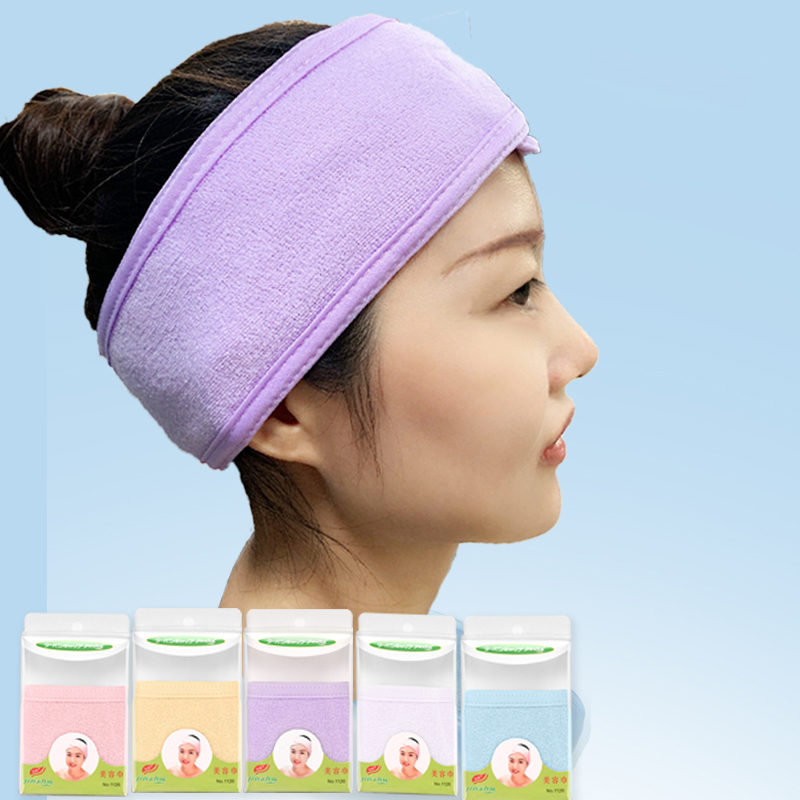 Beauty salon bag turban hair band female face wash dry hair cap Velcro sports headdress makeup band hoop hair mask