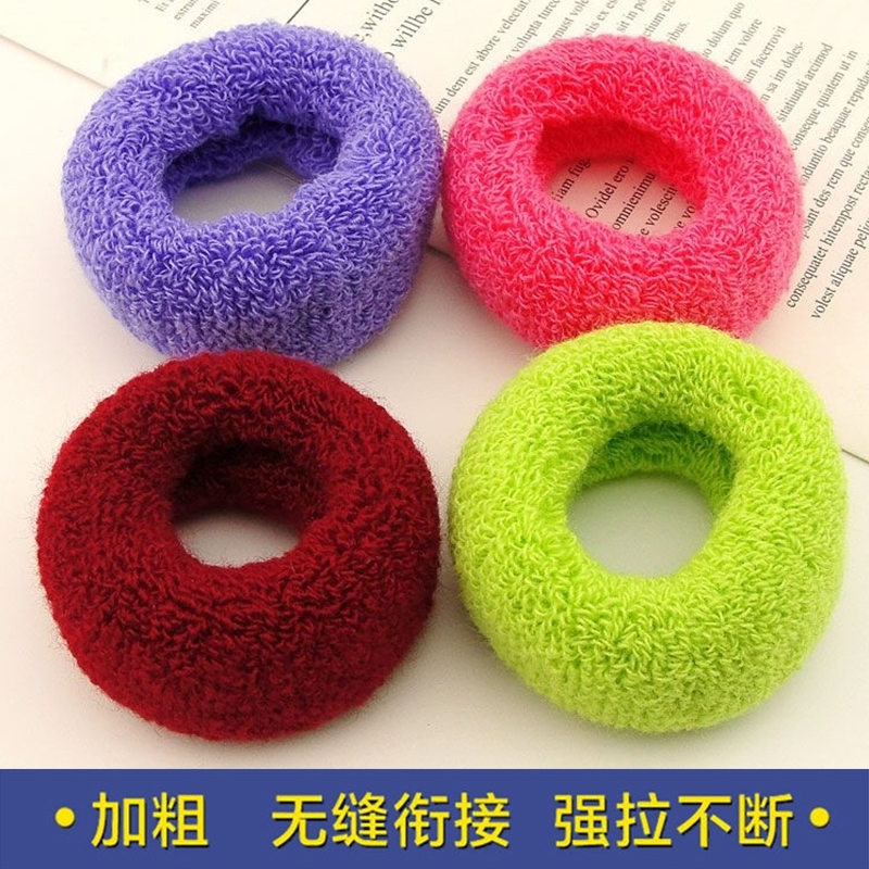 Korean-Style Thick Yarn Hair Tie, Towel Material, Elastic Hair Rope, Gentle on Hair, Wide Rubber Band, Colorful, Traceless Korean-Style Thick Yarn Hair Tie, Towel Material, Elastic Hair Rope, Gentle on Hair, Wide Rubber Band, Colorful, Traceless