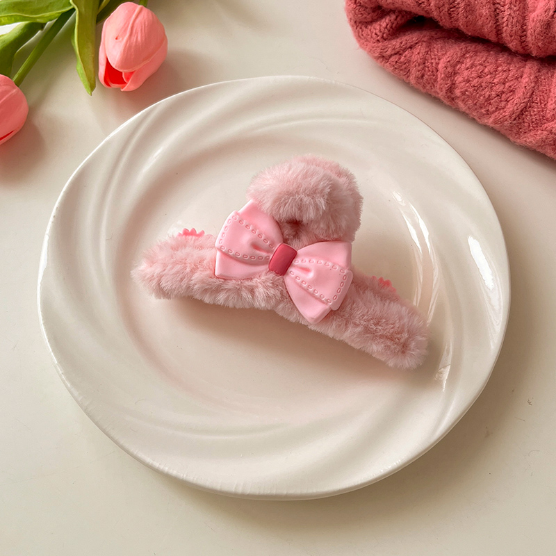 images 40:Strawberry-cute cute bear shampooed female swutter mask beam hair band 2022 new red hair card