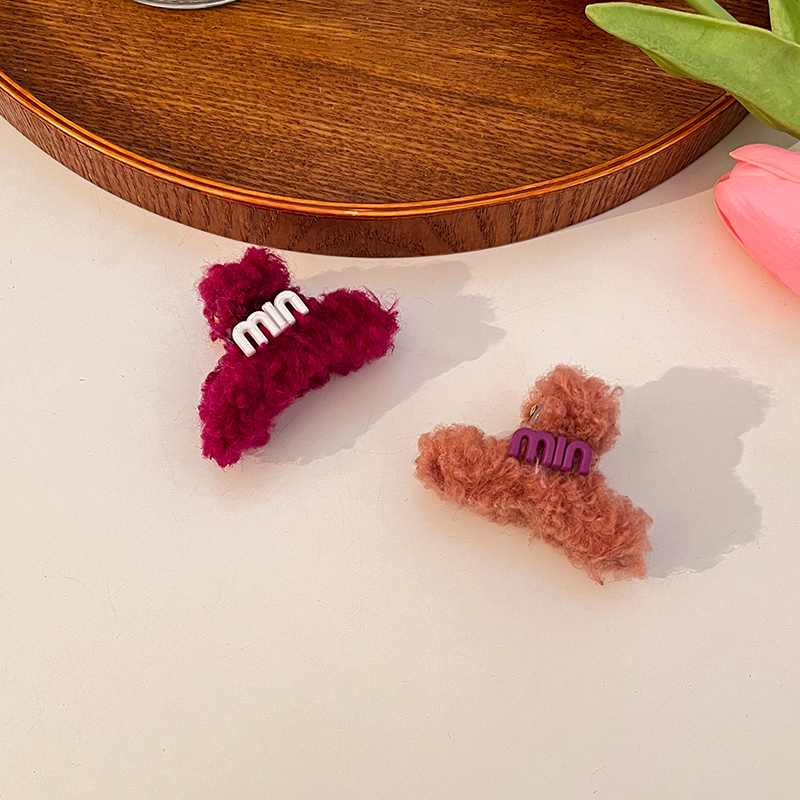 images 8:Strawberry-cute cute bear shampooed female swutter mask beam hair band 2022 new red hair card