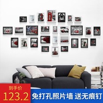 Simple European living room background wall decoration photo frame can be hung wall creative style combination Photo Wall free of punching
