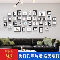 Photo frame combination photo wall no scar nail hanging wall photo frame wall photo album punch free combination photo wall decoration