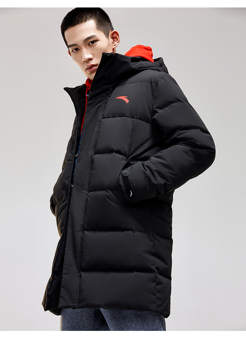 Anta down jacket nam 2018 thu đông mới áo khoác nam dài trùm đầu chống gió dày áo khoác thể thao ấm áp áo phao mũ lông