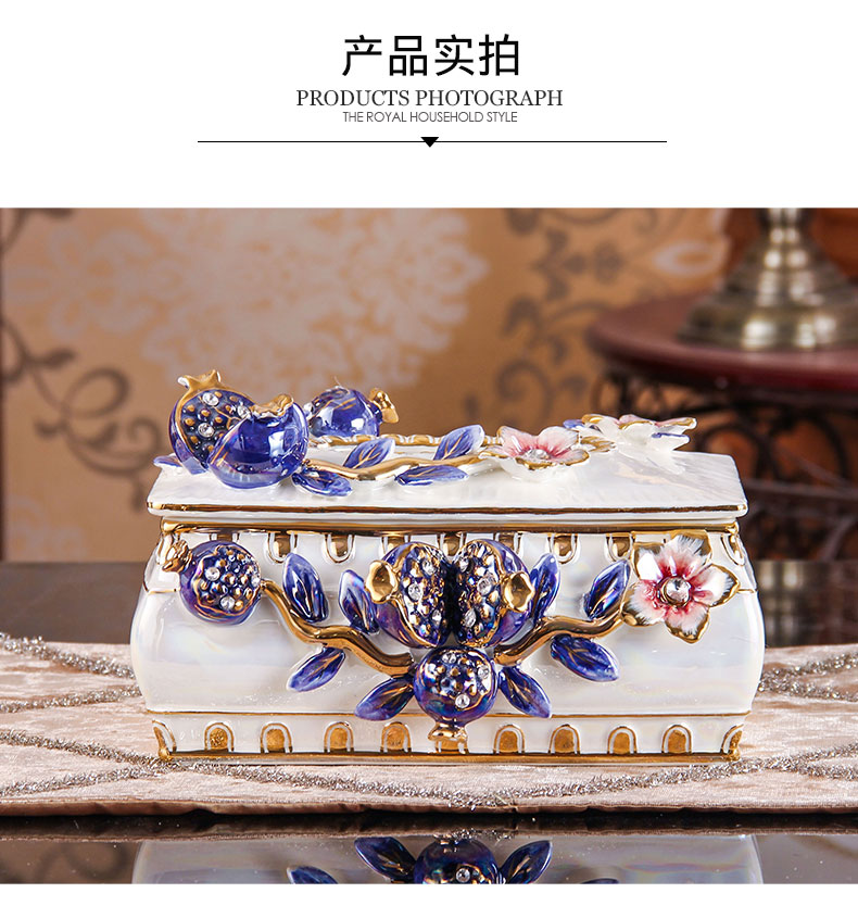 SAN road fort European tissue boxes sitting room home furnishing articles creative ceramic tissue box carton boxes