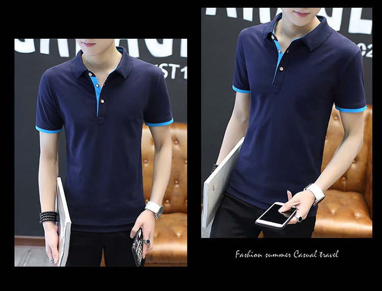 Fugui Bird Mùa Hè POLO Áo Sơ Mi Ngắn Tay Áo T-Shirt Slim thanh niên Ngắn Tay Áo T-Shirt Nam Kích Thước Lớn Nửa Tay Áo Quần Áo của Nam Giới mặc