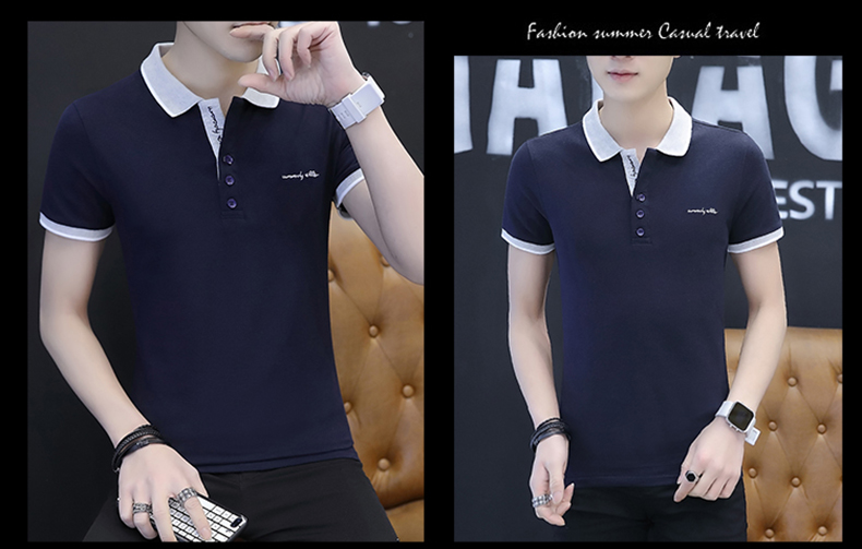 Fugui Bird Mùa Hè POLO Áo Sơ Mi Ngắn Tay Áo T-Shirt Slim thanh niên Ngắn Tay Áo T-Shirt Nam Kích Thước Lớn Nửa Tay Áo Quần Áo của Nam Giới mặc