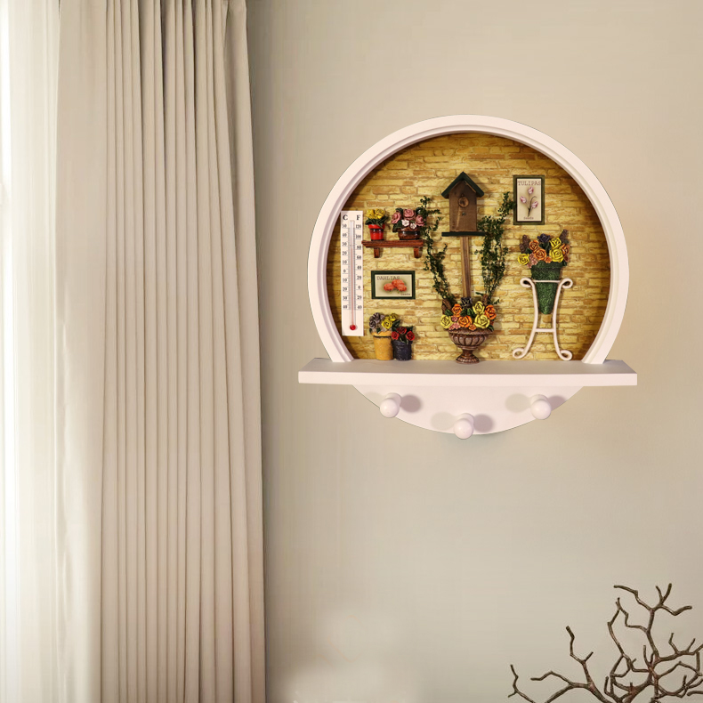 Thermometer Room Home Precision Children's Baby Room Wall-mounted High Precision Mediterranean Style Trim Cloak Hook