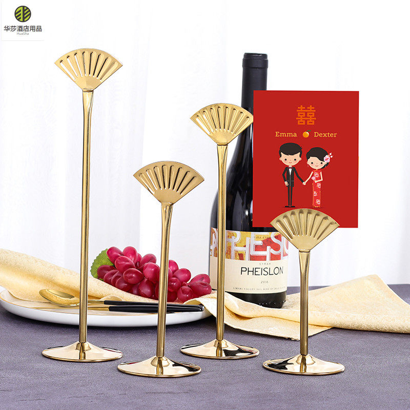 High-end Dining Room Stainless Steel Table Number Plate Hotel Banquet Table Card Clips Wedding Table Cards Table Card Table Cards for Vegetable Brands