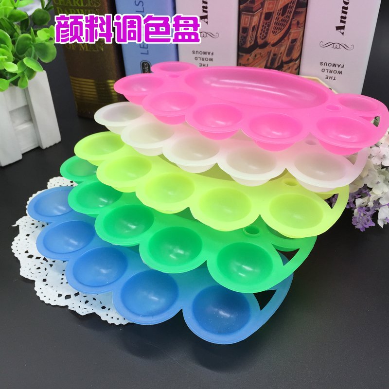 Premium Tone Palette Plastic Color Palette Small Feet Girl Color Pan Water Powder Toning Appliance Toning Dish Water Powder Painting