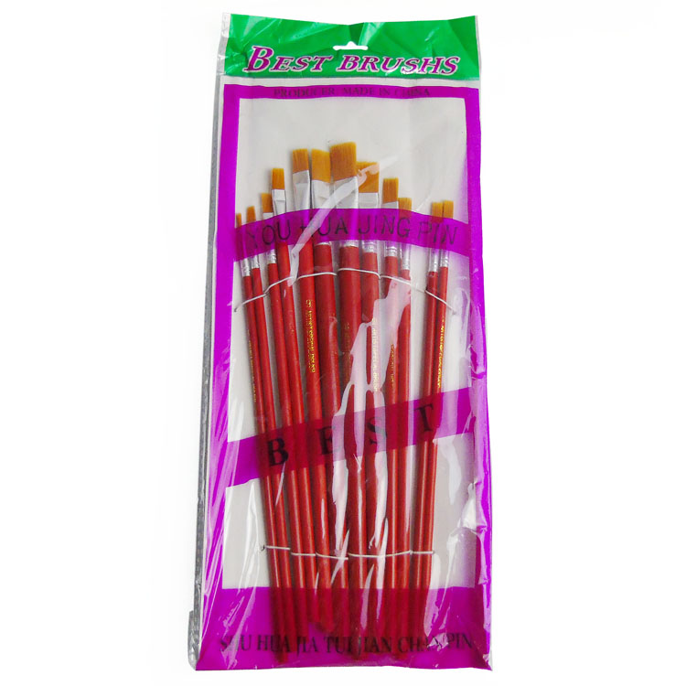 12 red rod nylon acrylic oil brush nylon gouache brush brush children learning brush art paint pen