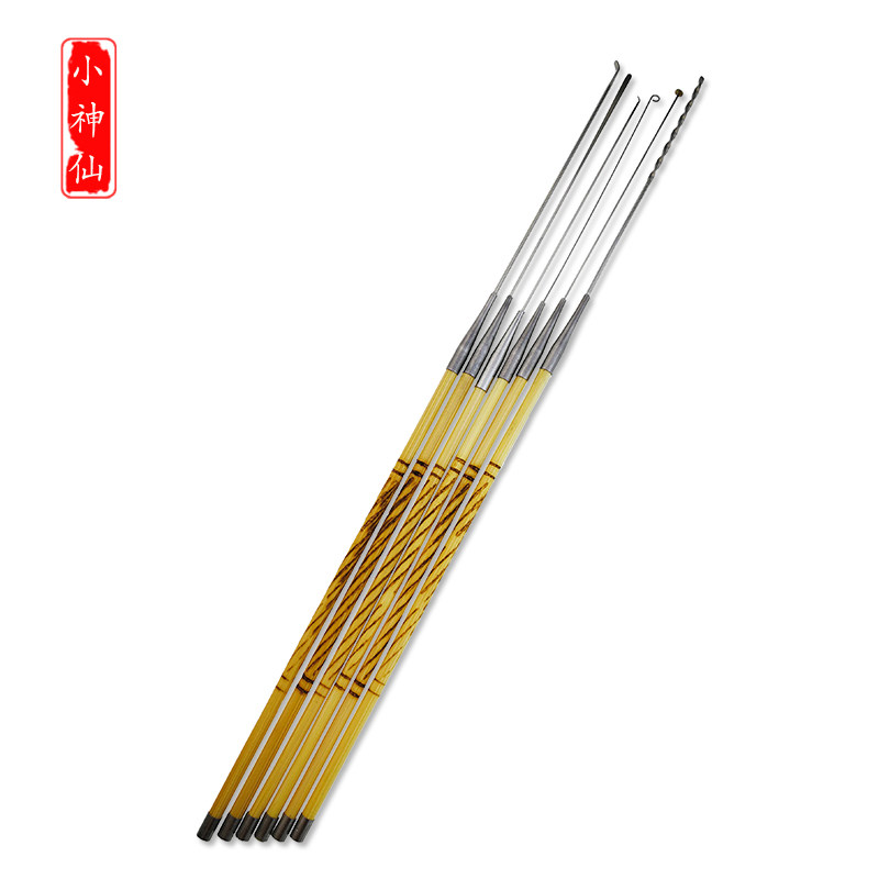 Professional Earthen Tool Engraving bamboo handle Stainless Steel Hollowing small head ear Ears Up Small Earrings Ear Hook Earrings Roll Cotton Stick