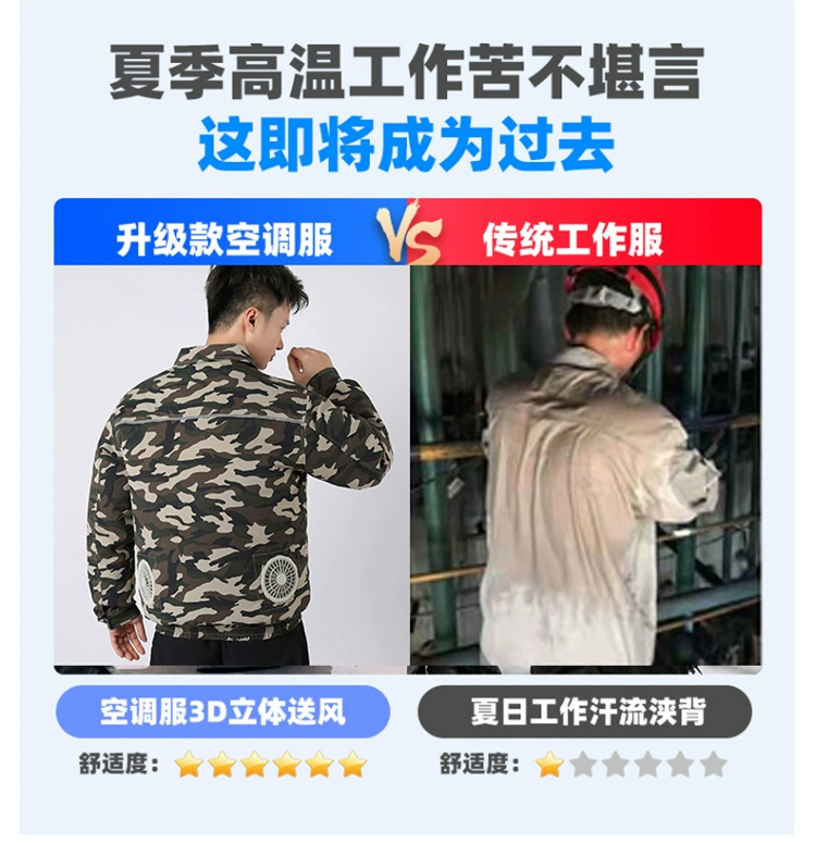 áo lao động Làm mát quần áo quần áo bảo hộ lao động có quạt nam mùa hè sạc điện lạnh làm mát điều hòa quần áo áo khoác làm mát công trường xây dựng đồng phục lao động áo lưới bảo hộ
