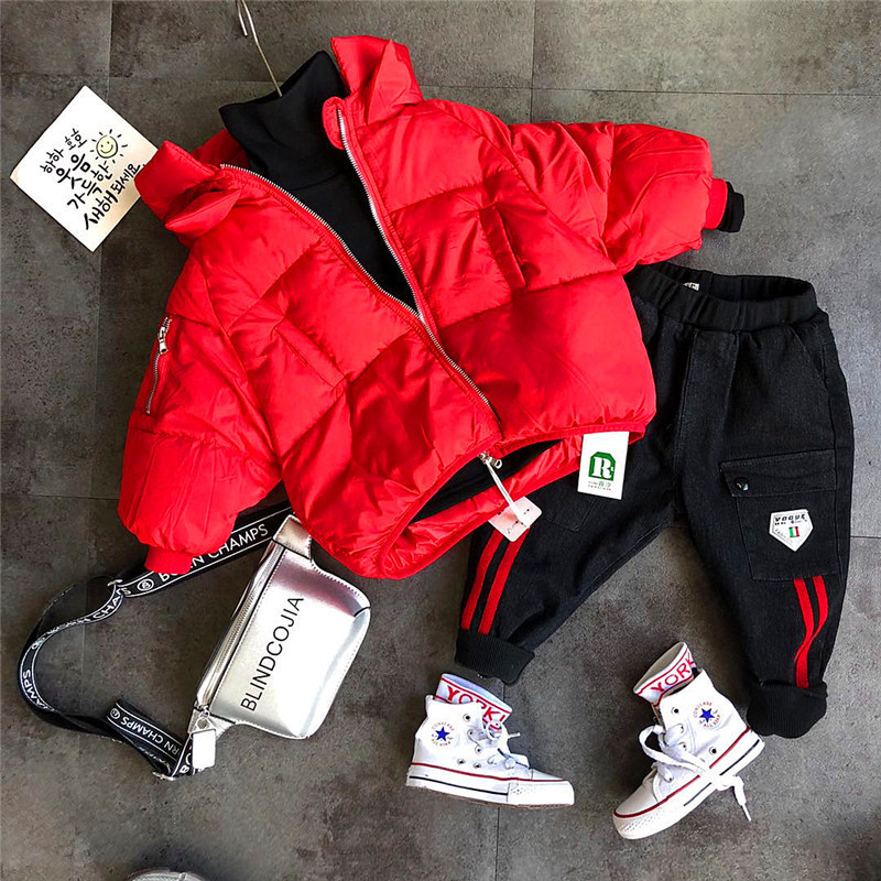 Boy's winter clothing suit thickened children laid cotton jacket 5 Ocean Pi 4 Winter children Han version Baby cotton clothes 3 Boy tide 2 years old