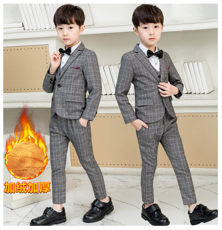 Váy bé trai Anh kẻ sọc 2 bộ đồ nhỏ 3 trẻ em 4 mùa hè 5 bộ đồ ba mảnh 6 mùa thu 7 tuổi bé trai hoa phù hợp với bé gái - Váy trẻ em quần áo cô dâu chú rể trẻ em