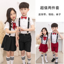61 children flower boy gown host girls CUHK Scout Costume Boy Back With Pants Performance Suit Summer