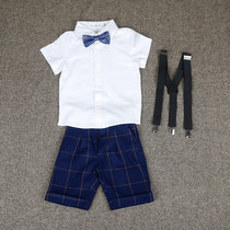 Boy plays out for birthday childs little boy acting out a small host short sleeve back with pants suit Playboy gown