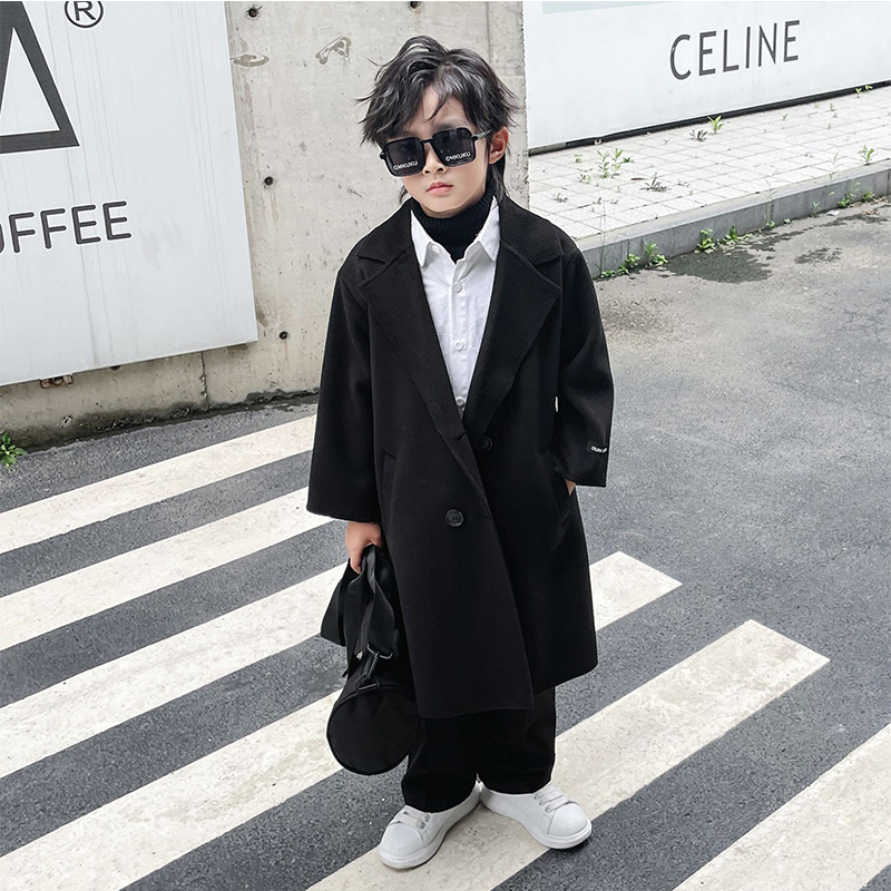 Boy's woolen sweatshirt in the middle of autumn and winter, and the new boy Leisure CUHK version of the Korean version of the foreign air jacket-Taobao