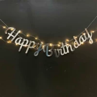 Флаг дня рождения соединен серебро+1 лампа