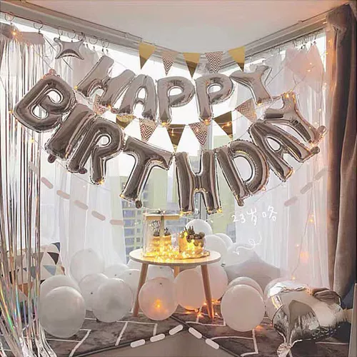 С Днем Рождения, Английский макет писем алюминиевая мембрана воздушный шар для детской вечеринки