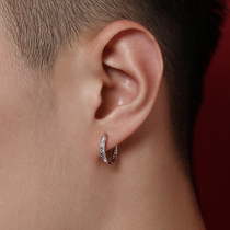 Gold hoop Rod earrings male tide sterling silver hip hop 2021 new personality men mens single domineering circle earrings