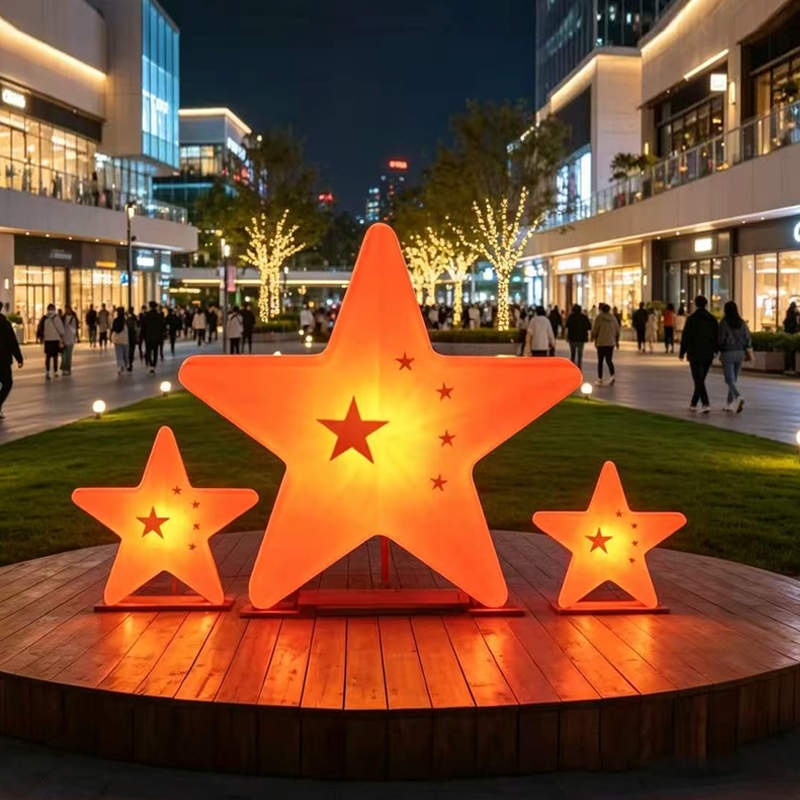 Outdoor Luminous Five-Pointed Star Lights for Mid-Autumn Festival and National Day, Red Star Decorative Lights, Garden Lawn Ground Lights Outdoor Luminous Five-Pointed Star Lights for Mid-Autumn Festival and National Day, Red Star Decorative Lights, Garden Lawn Ground Lights